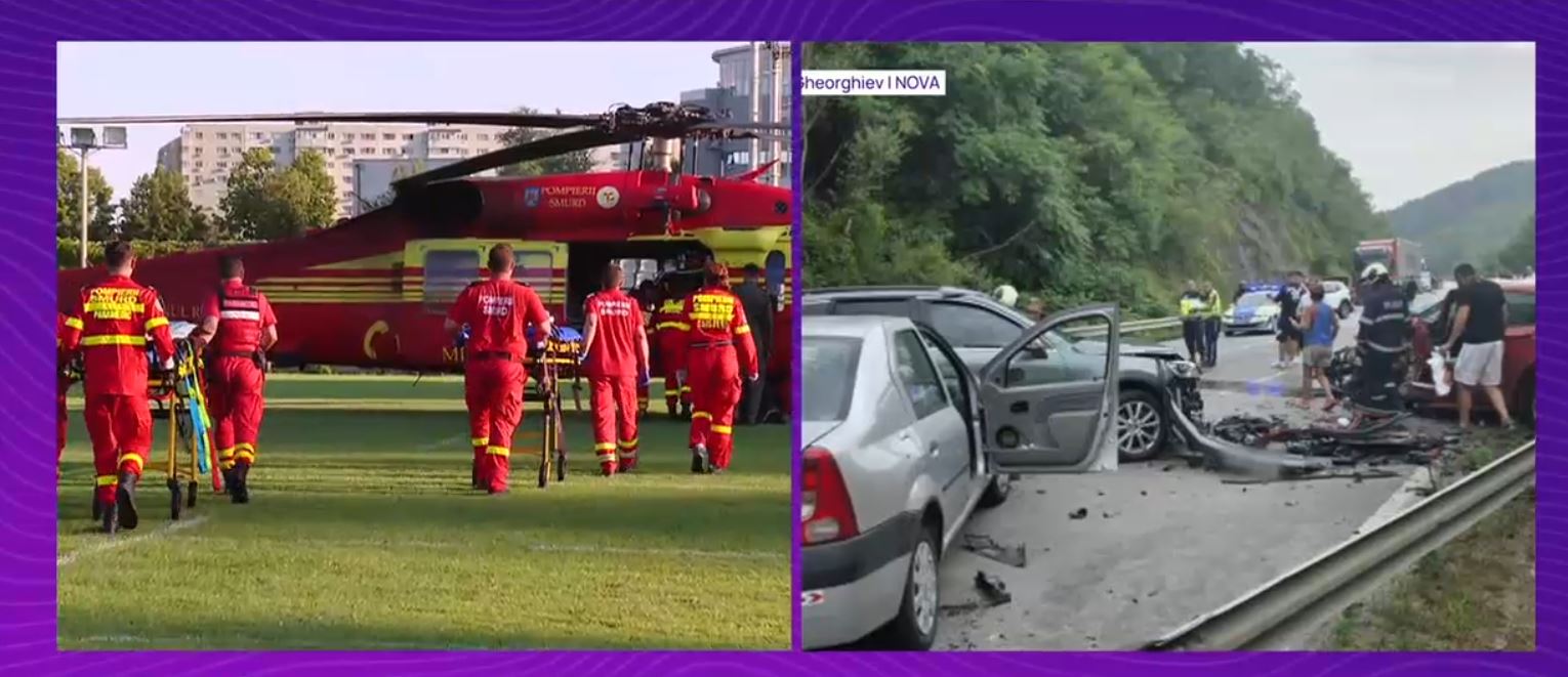 Doi români, mamă și copil, răniţi într-un accident în Bulgaria, transferaţi de urgenţă la Bucureşti cu un elicopter Black Hawk