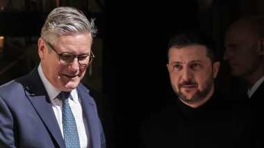 Keir Starmer și Volodimir Zelenski.