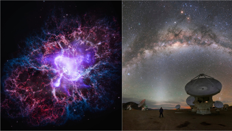 Nebuloasa Crabului / radiotelescopul ALMA din Chile