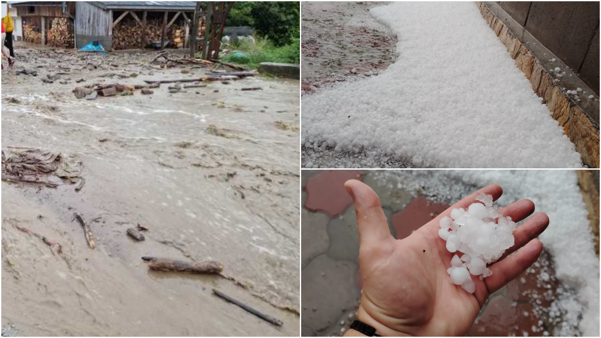 Cod roșu și cod portocaliu de furtuni: pagube în Bistrița-Năsăud, Cluj și Harghita. Drumuri blocate, gospodării fără curent