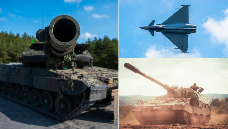 tanc Leopard / avion Eurofighter / sistem artilerie Panzerhauser din armata Germaniei