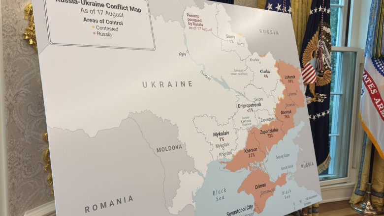 Negocierile din Biroul Oval, cu harta Ucrainei pe masă (BBC). La ce vrea Putin să renunțe Zelenski