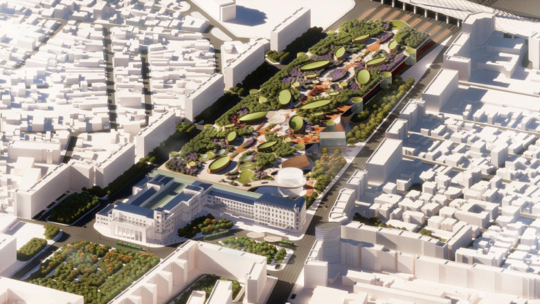 FOTO  Primarul Capitalei anunță „un amplu proiect de regenerare urbană în zona Gării de Nord”. Cum ar putea arăta acesta