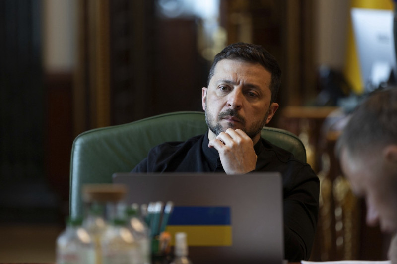 Ukrainian President Volodymyr Zelenskyy Call With French President Emmanuel Macron, Kiev, Ukraine - 20 May 2025
