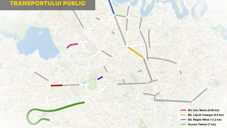 Rețeaua de benzi unice pentru transportul public în Bucureşti se prelungește cu încă 10,55 km. Traseele pe care vor fi amenajate