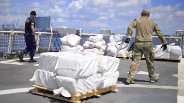 VIDEO: Record 73m haul of cocaine and marijuana seized by coast guards in massive drugs bust