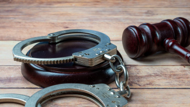 Handcuffs and gavel
