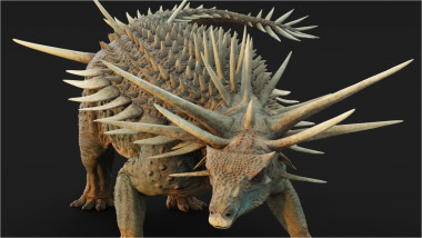 ilustrație cu dinozaurul Spicomellus afer