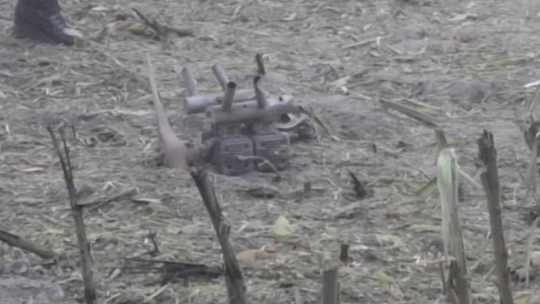 Fragmente descoperite la locul exploziei. Foto: captură video lukov.tv