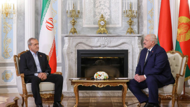 Iranian President, Masoud Pezeshkian, meets with Belarusian President, Alexander Lukashenko
