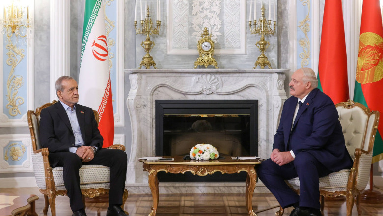 Iranian President, Masoud Pezeshkian, meets with Belarusian President, Alexander Lukashenko