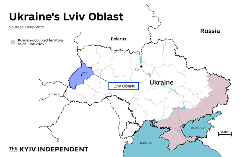Hartă cu oblastul Lviv Foto- Kyiv Independent - copie
