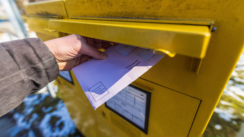 MUNICH, GERMANY - FEBRUARY 20, 2025: Postal voting for the 2025 federal election in Germany.