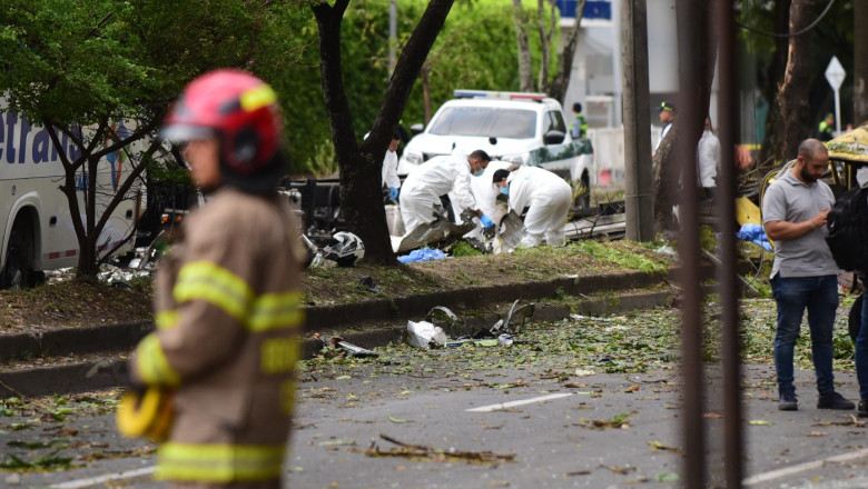 Imagine cu zona afectată de explozie în Cali, Columbia. Foto: Profimedia