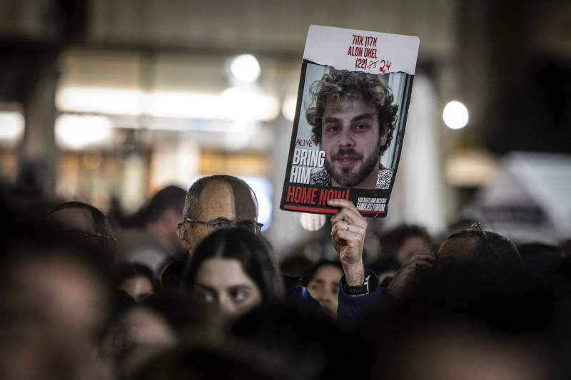 Israelis rally in support of a Hostage deal in Tel Aviv, Israel - 10 Feb 2025
