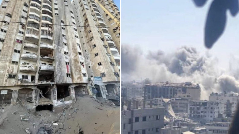 VIDEO  Încă un bloc-turn a fost distrus de armata israeliană în Gaza. Vineri, o altă clădire a fost demolată