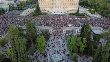 Protesters Demand Accountability For Deadly Tempi Train Crash, Athens, Greece - 06 Sep 2025