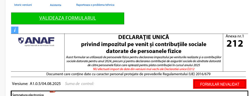 formular validat cass