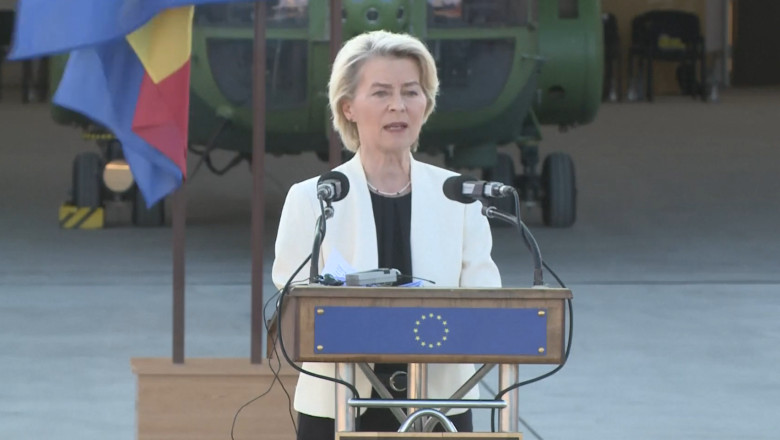VIDEO  Ursula Von de Leyen, despre achizițiile UE în Apărare: România poate fi inclusă în scutul estic. Sunt create locuri de muncă bune