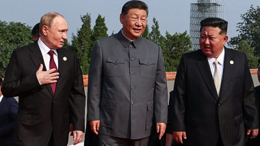 Vladimir Putin, Xi Jinping și Kim Jong Un, la parada militară. Foto: Profimedia