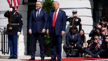 Trump greets President Karol Nawrocki of Poland on the South Portico of the White House, Washington, United States - 03 Sep 2025