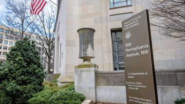 WASHINGTON DC — The Robert F. Kennedy Department of Justice Building serves as the headquarters of the U.S. Department of Justice on Pennsylvania Avenue. Completed in 1935, this Art Deco-influenced Neoclassical building features extensive sculptural eleme