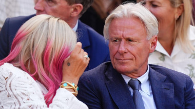 bjorn borg in trabuna la un meci de tenis