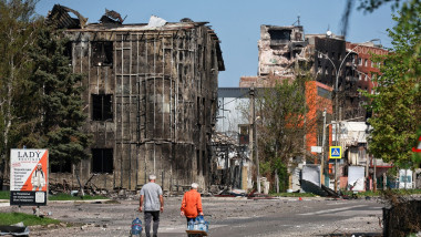 imagine din Pokrovsk cu clădiri distruse în timpul operațiunii lansate de ruși pentru cucerirea orașului