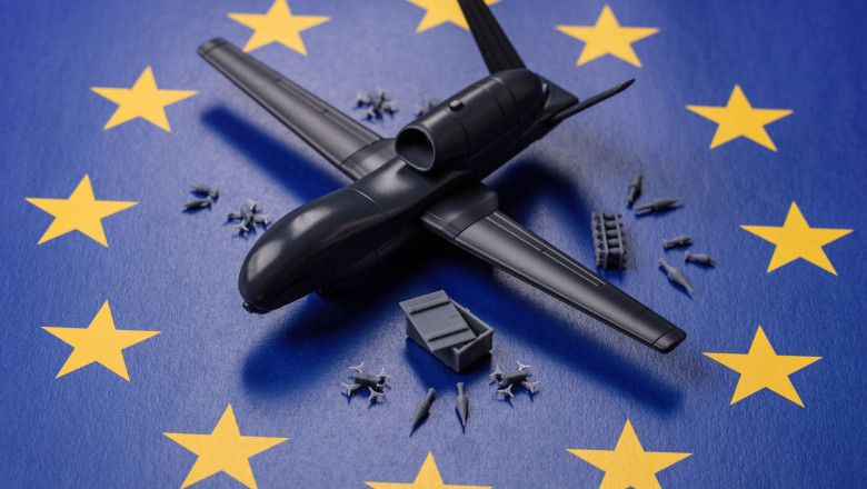 EU drone unmanned autonomous technology of espionage and strikes on the enemy, Europe defense against invaders