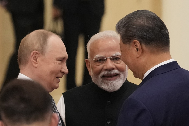 Vladimir Putin, Narendra Modi. Xi Jinping