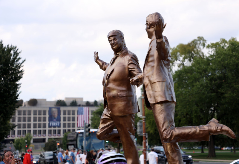 A Protest Art Representing President Donald Trump And Jeffrey Epstein On The National Mall In Washington, District Of Columbia, USA, Washington Dc, Virginia. - 23 September 2025
