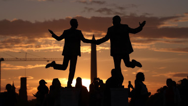 A Protest Art Representing President Donald Trump And Jeffrey Epstein On The National Mall In Washington, District Of Columbia, USA, Washington Dc, Virginia. - 23 September 2025