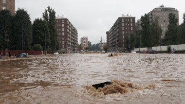 Italy, Milan: Due To Bad Weather, The Seveso River Flooded. Flooding In Niguarda Area