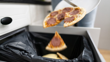 Food Waste. Throw Away Pizza