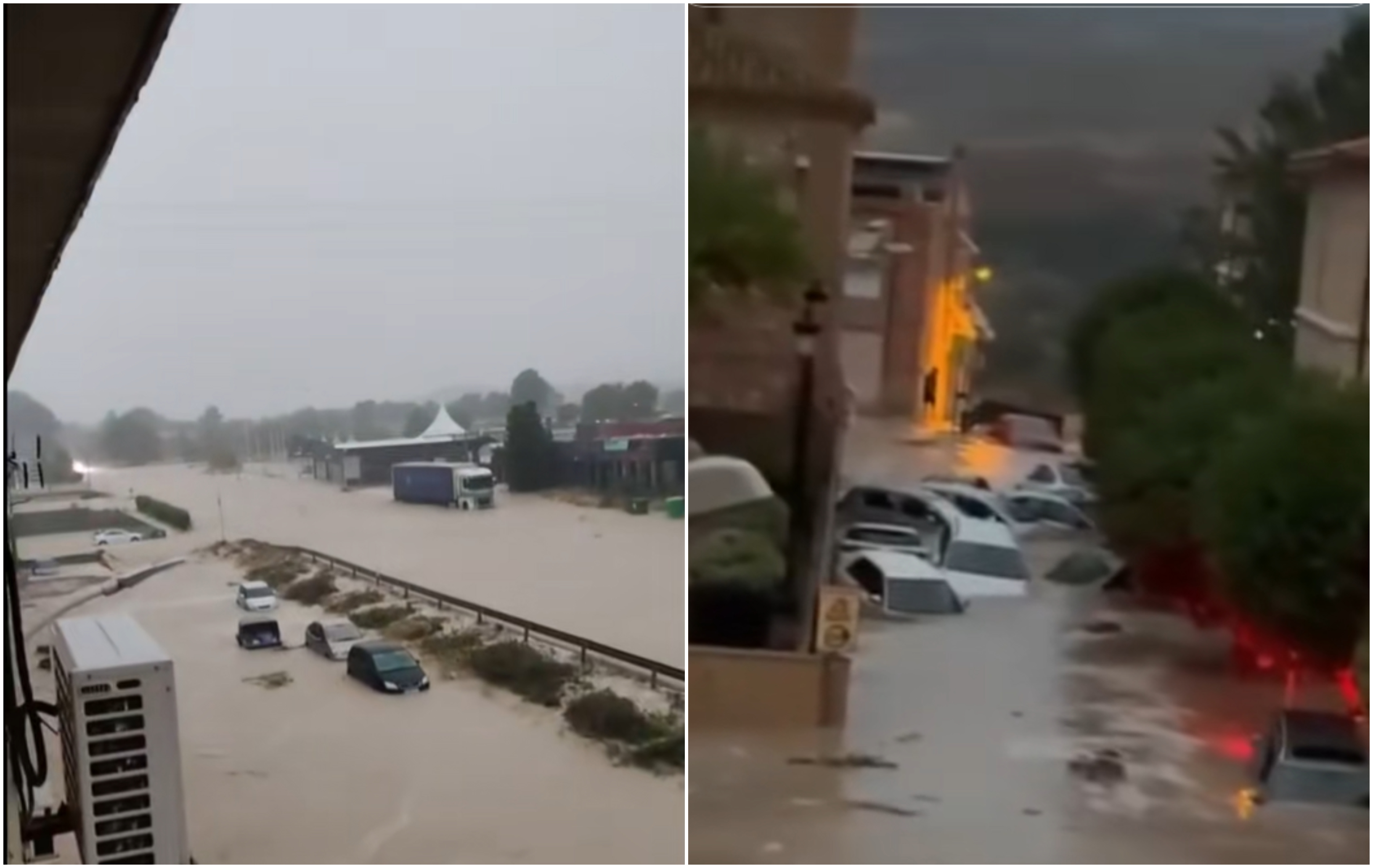 Inundații în regiunea Valencia din Spania: Mașini luate de torenți, oameni salvați în ultimul moment