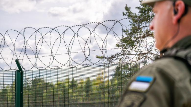 South Estonia, Estonia–Russia Border, Estonia – May 15, 2024: Estonian border police and border guards inspect advanced border security systems, inclu