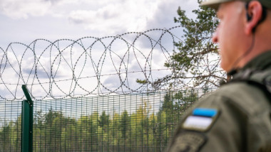 South Estonia, Estonia–Russia Border, Estonia – May 15, 2024: Estonian border police and border guards inspect advanced border security systems, inclu