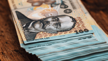 Romanian LEI Currency Banknote. RON Money European Currency