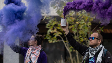 Extinction Rebellion Protests At NOS, The Largest Public Broadcaster In The Netherlands, Hilversum - 27 Sep 2025