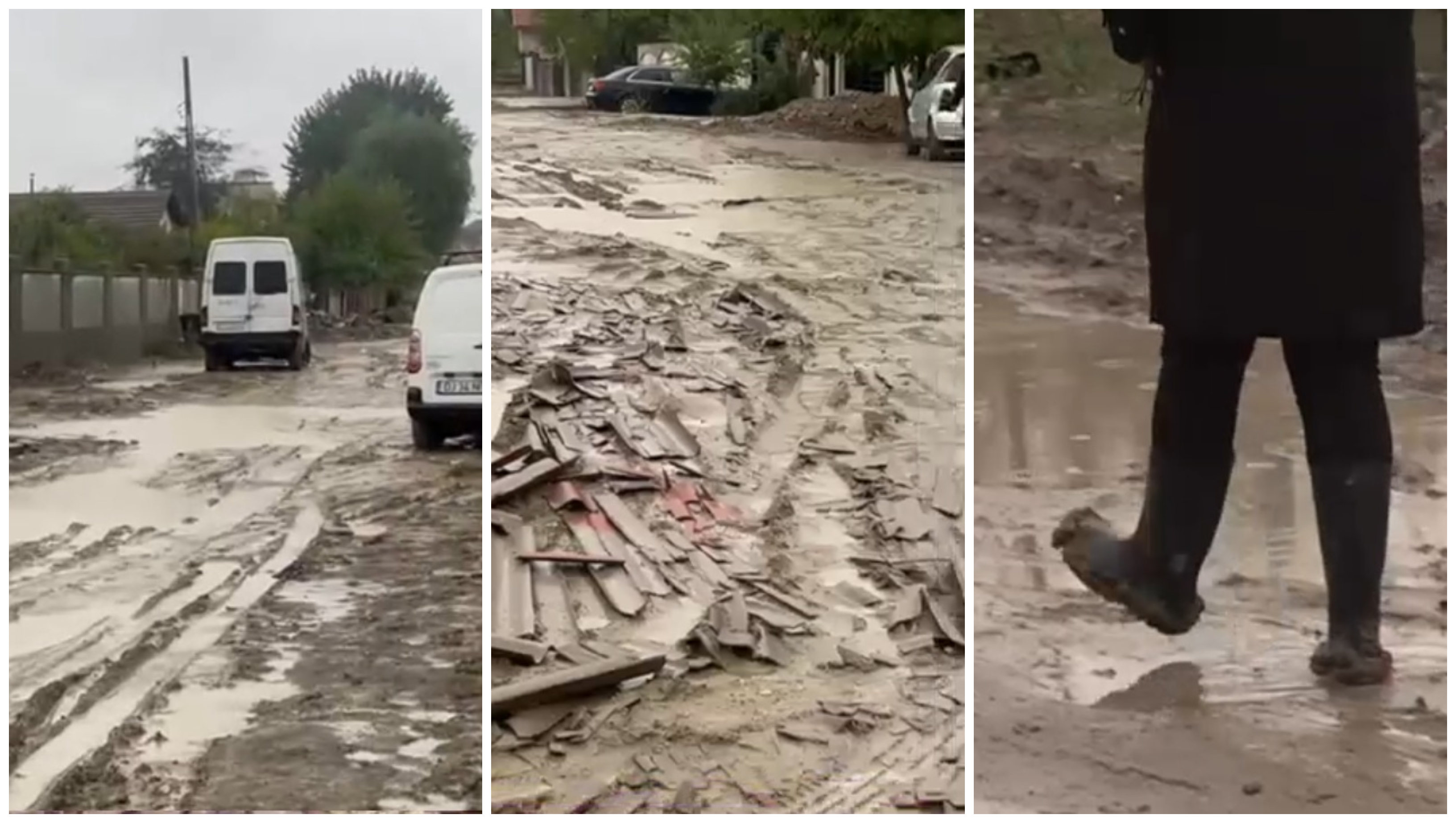 Craiova, orașul extremelor. Cum arată străzile de la periferie după fiecare ploaie torențială. „Umblăm cu cizme, cu pungi legate”