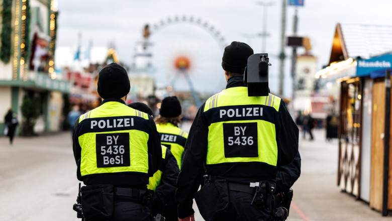 Police officers at the Munich Oktoberfest 2025