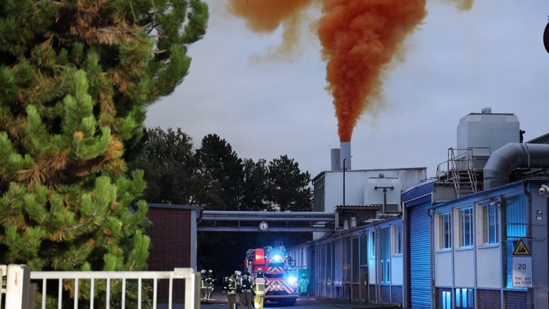 gas cloud that was released in an industrial plant as a result of an incident in the municipality of Mainaschaff, germany