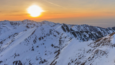 beautiful sunset in the Fagaras Mountains, Romania