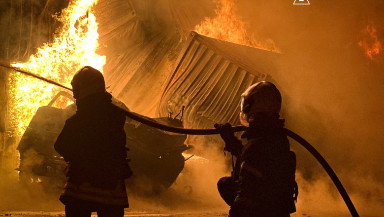 Aftermath of a Russian drone attack in Odesa region