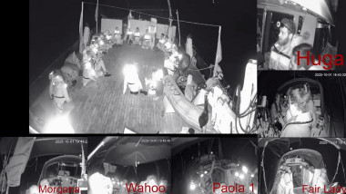 Gaza, images from the webcams of the Global Sumud Flotilla sailing towards Gaza