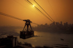 the cable car on the way over the yangzee River in the city of Chongqing in the province of Sichuan in china in east asia. . ASIA CHINA CHONGQING