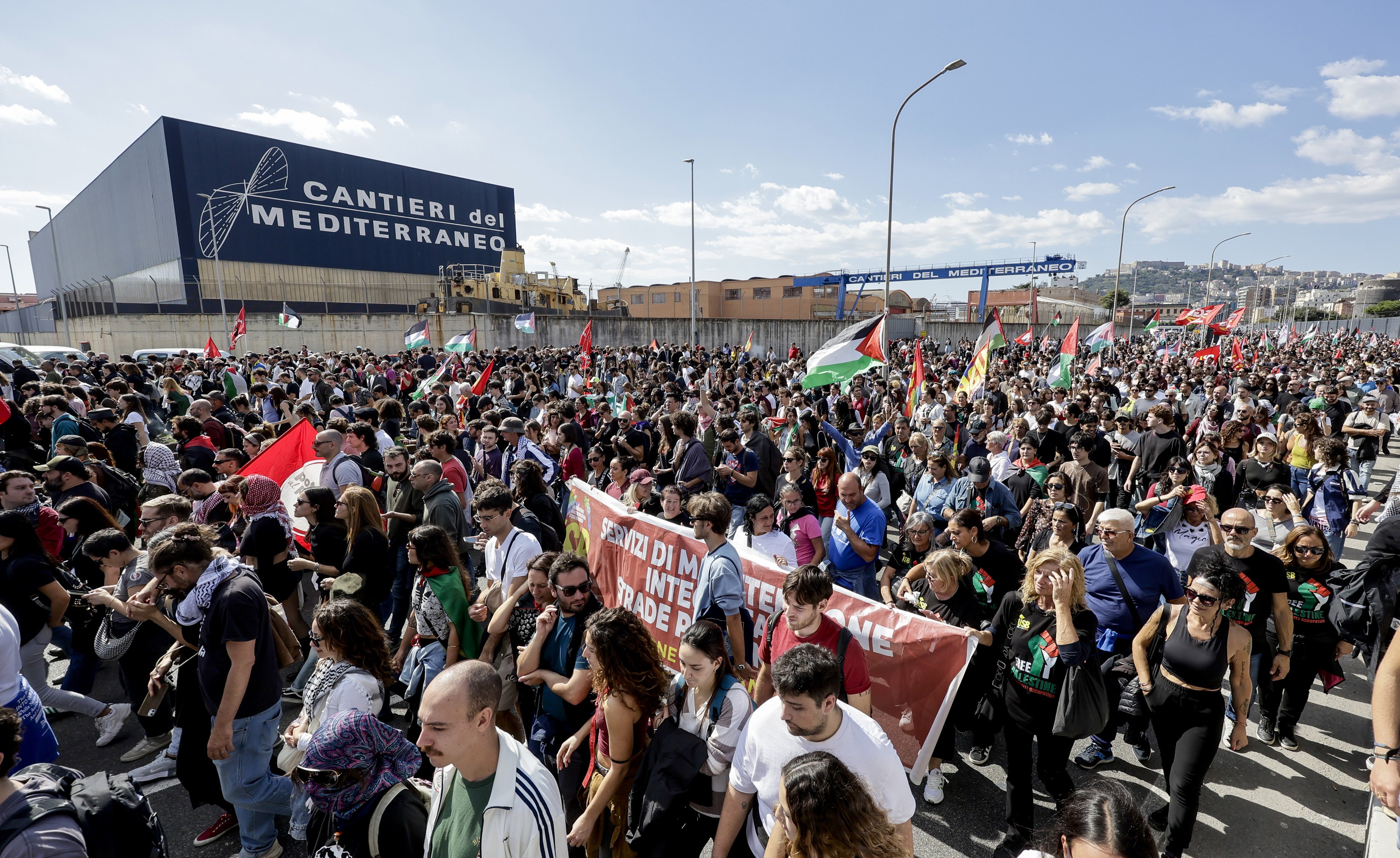 Protest cu sute de mii de oameni, în Italia. Manifestanții, revoltați că flota de ajutor umanitar pentru Gaza a fost respinsă de Israel