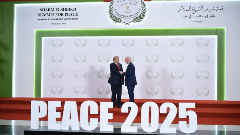 Donald Trump și Gianni Infantino, la Summit-ul de la Sharm el-Sheikh. Foto: Instagram