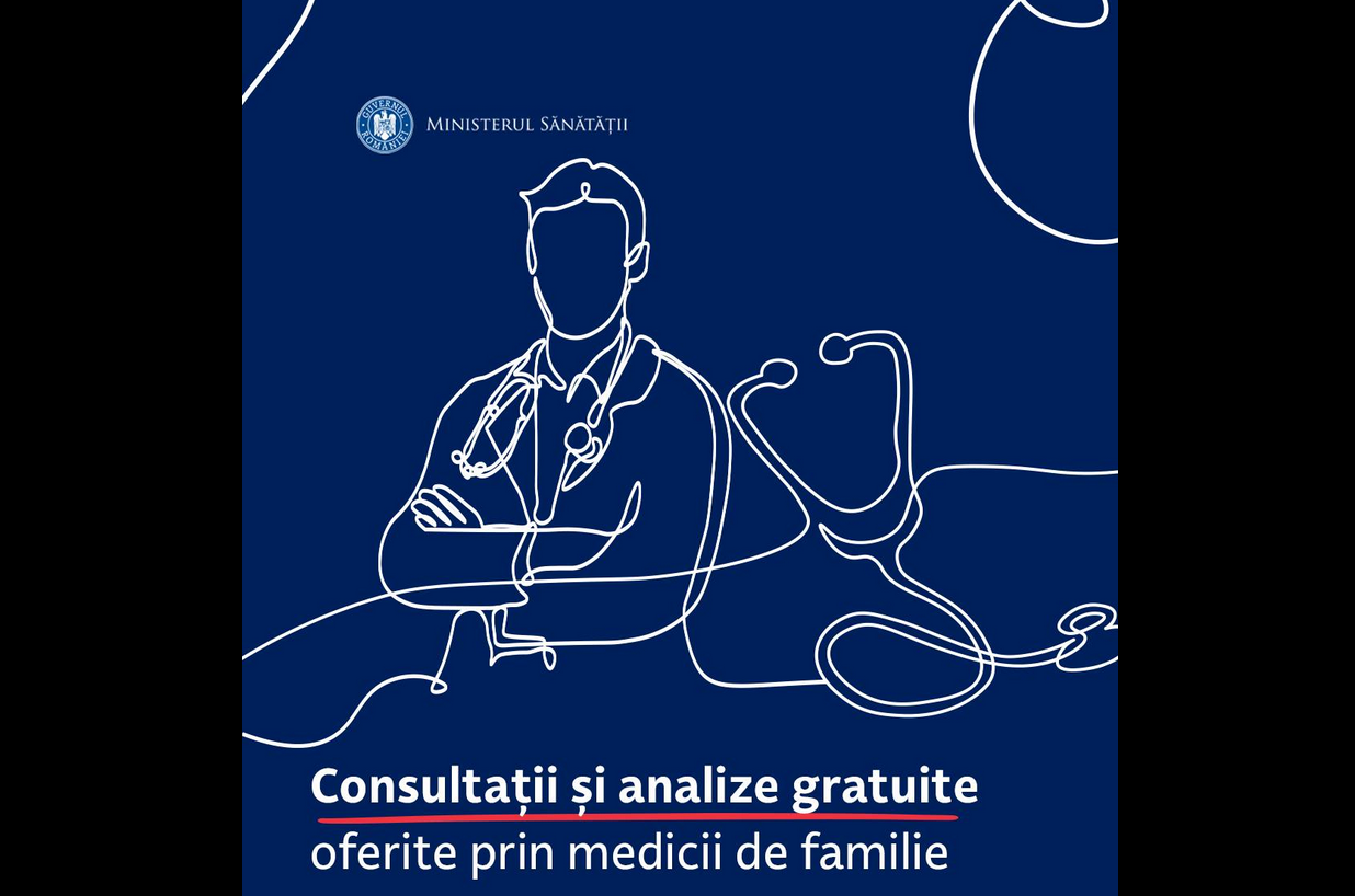 Ministerul Sănătății: Indiferent că eşti asigurat sau nu, beneficiezi de consultații de la medicul de familie și analize gratuite