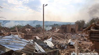 Aftermath of an airstrike in a location given as Kupyansk